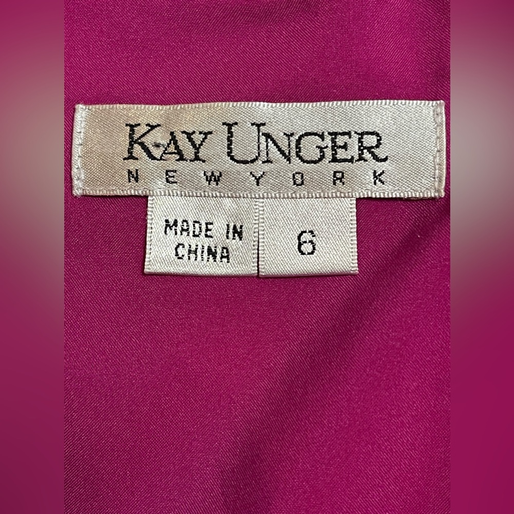 Kay Unger New York Silk Raspberry Pink Dress Size 6 - Picture 6 of 9
